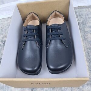 Kalso Earth Shoe Faroe Lokah Womens 6 Black Leather Negative Heel Oxfords NEW